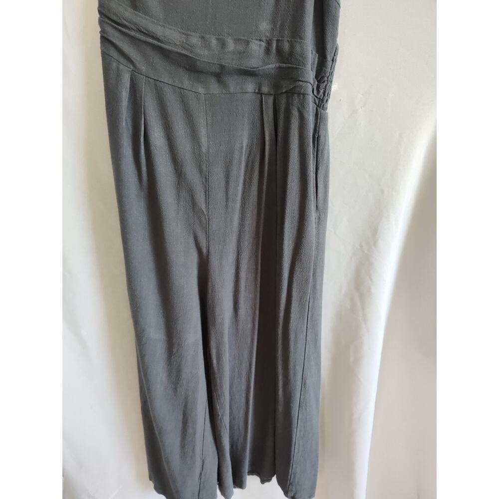 ANRABESS Women’s Gray Smocked Strappy Sleeveless Wide-Leg Jumpsuit M - Picture 4 of 9